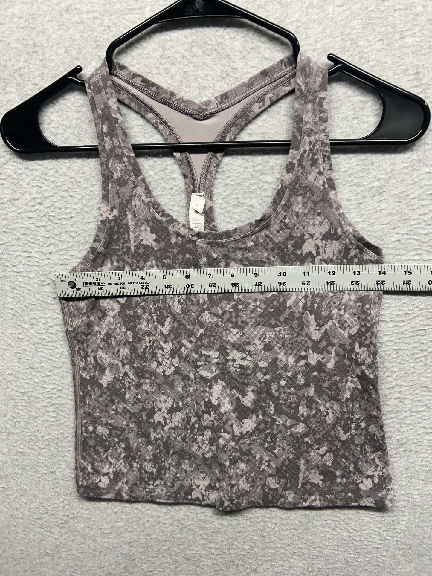 Lululemon Cool Racerback Tank Top Shorter Length Size 8 Hideaway Camo Starlight Multi