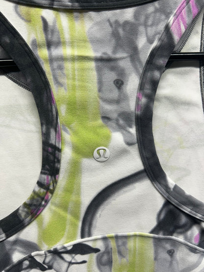 Lululemon Throwback Print Align Waist-Length Racerback Tank Top Size 10 Unicorn Throwback White Multi