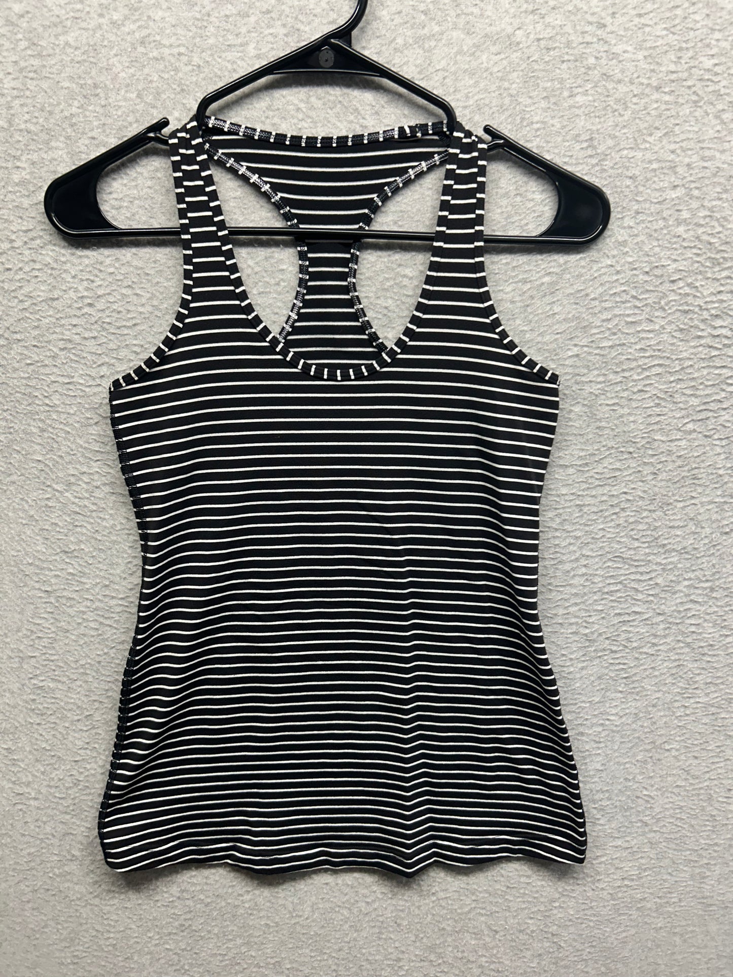 Lululemon Cool Racerback Size 6 Classic Stripe Black White