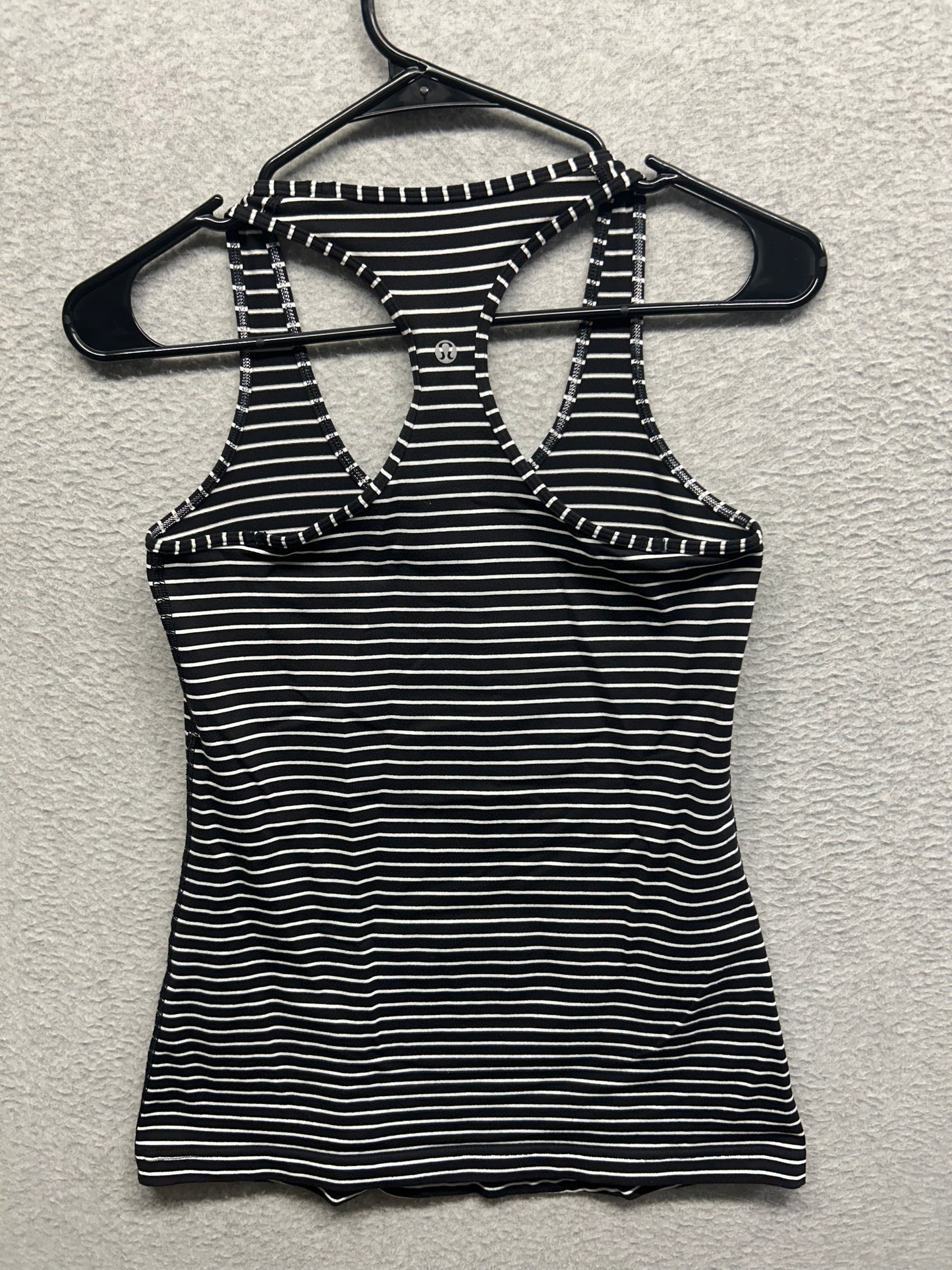 Lululemon Cool Racerback Size 6 Classic Stripe Black White