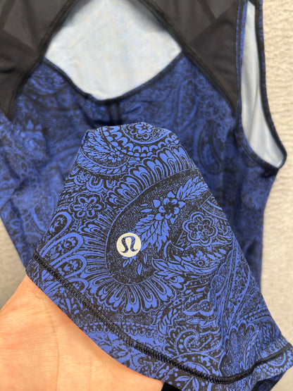 Lululemon Sculpt Tank Size 8 Antique Paisley Sapphire Blue Black