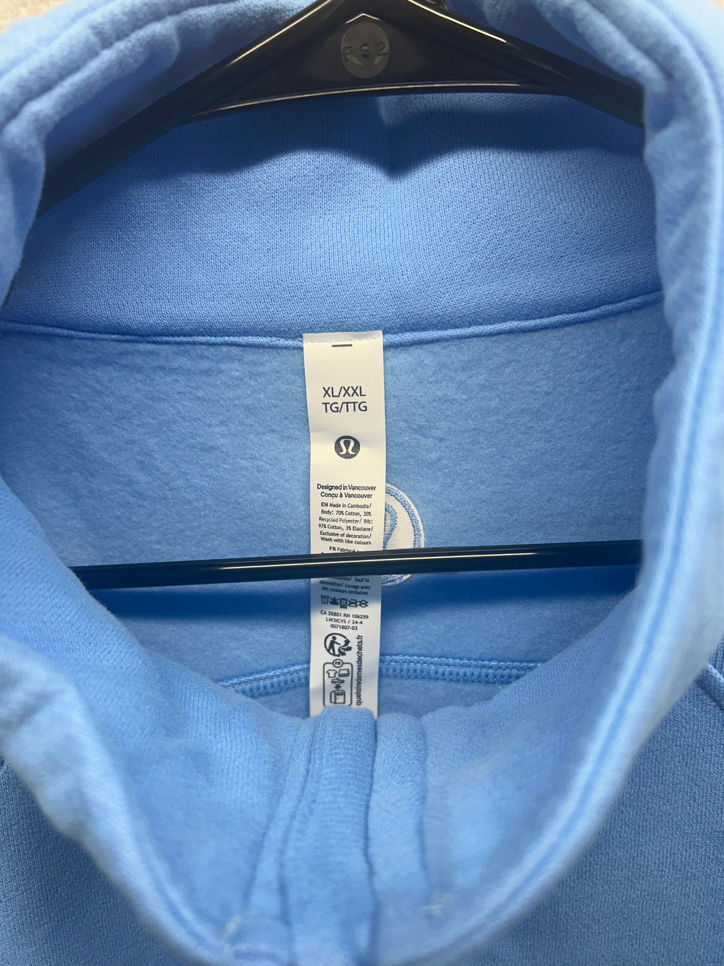 Lululemon Scuba Oversized Funnel-Neck Half Zip Long Size XL/XXL Aero Blue