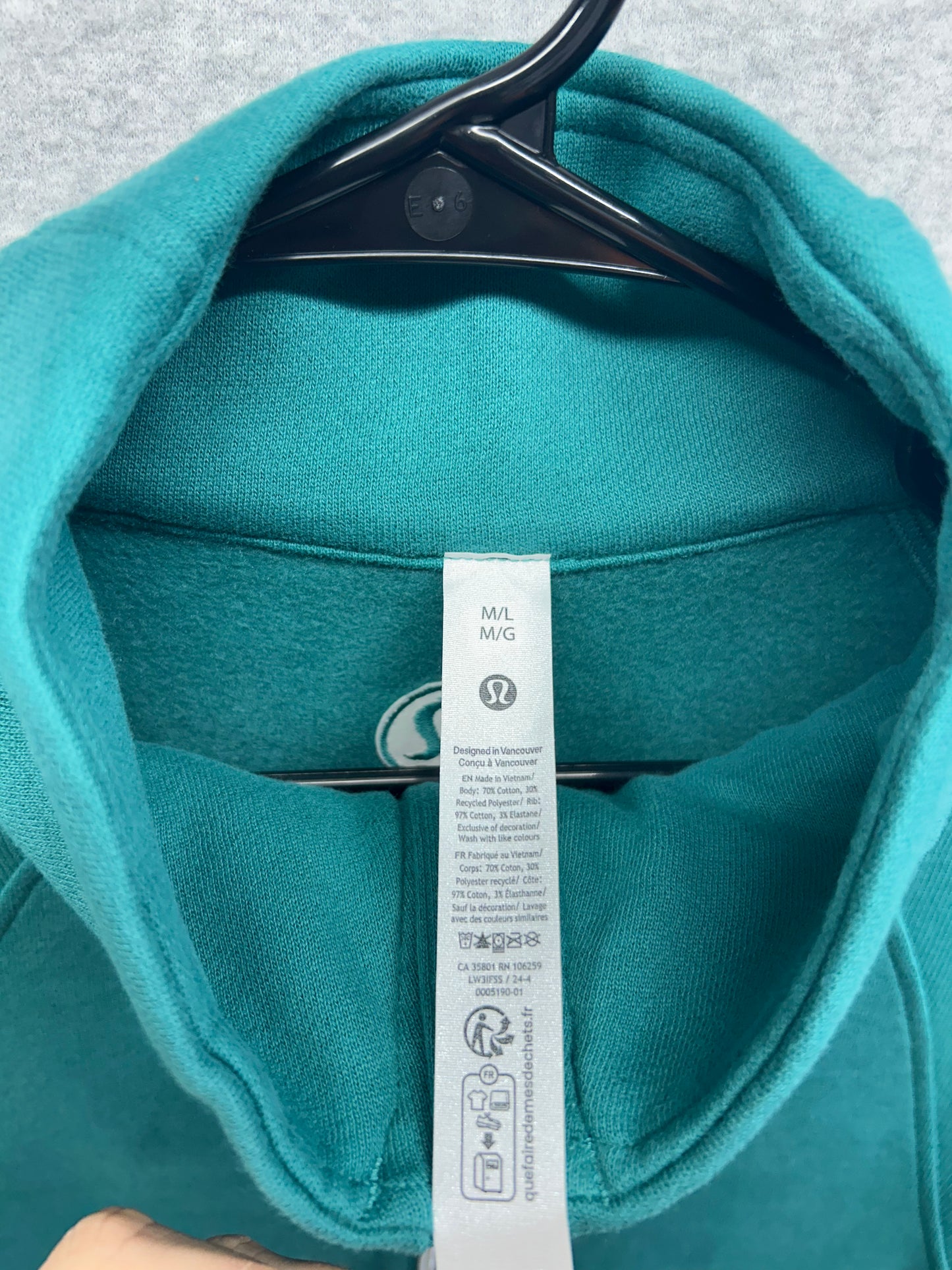 Lululemon Scuba Oversized Funnel-Neck Half Zip Size M/L Teal Lagoon