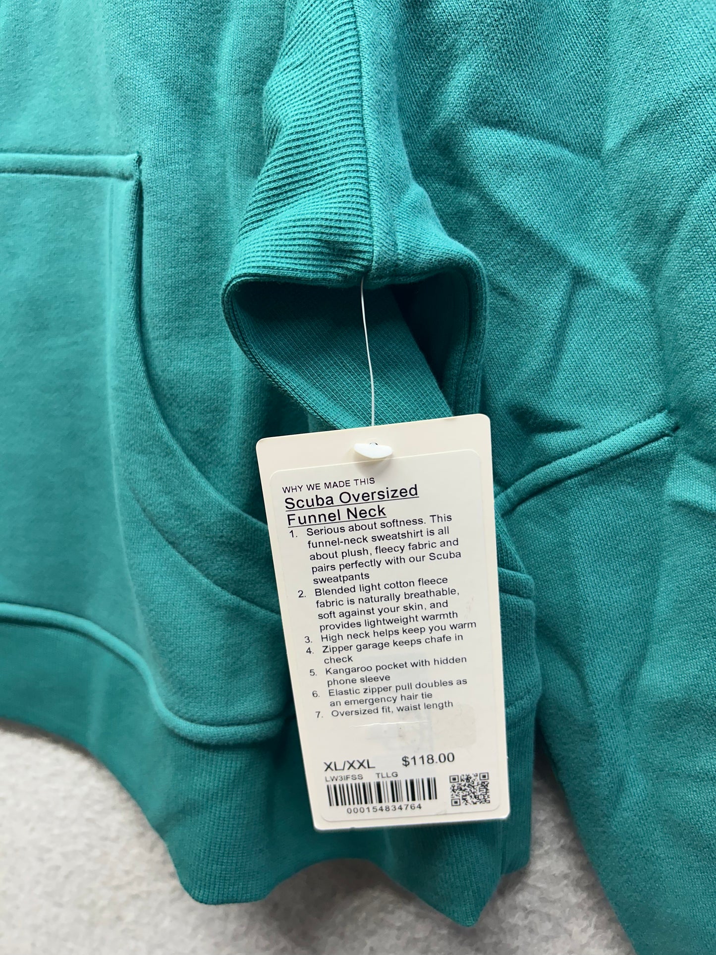 Lululemon Scuba Oversized Funnel-Neck Half Zip Size XL/XXL Teal Lagoon