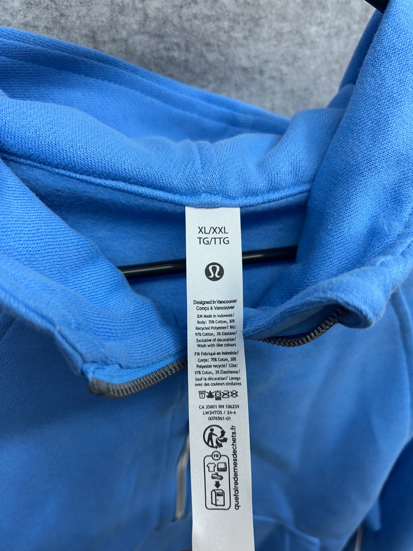 Lululemon Scuba Oversized Half-Zip Hoodie Size XL/XXL Aero Blue
