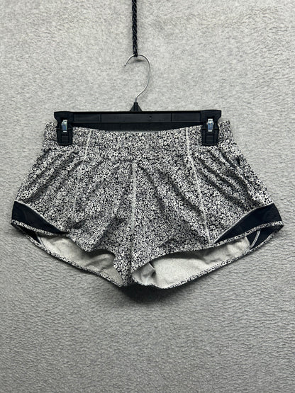 Lululemon Hotty Hot Short II 2.5" Size 8 Ditsy Daisy White Black