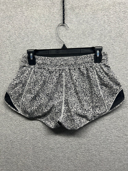 Lululemon Hotty Hot Short II 2.5" Size 8 Ditsy Daisy White Black