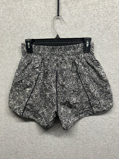 Lululemon Track That Lined Short 5" Size 8 Offbeat Alpine White Black