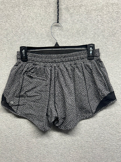 Lululemon Hotty Hot Short Long Reflective 4" Size 8 Frozen Fizz Reflective Silver