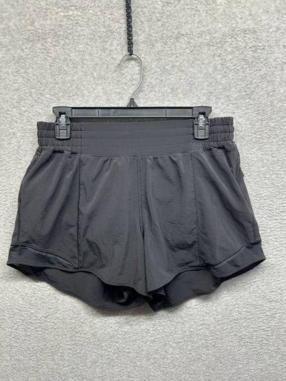 Lululemon Hotty Hot Short High-Rise Long 4" Size 10 Black (Square Dot)