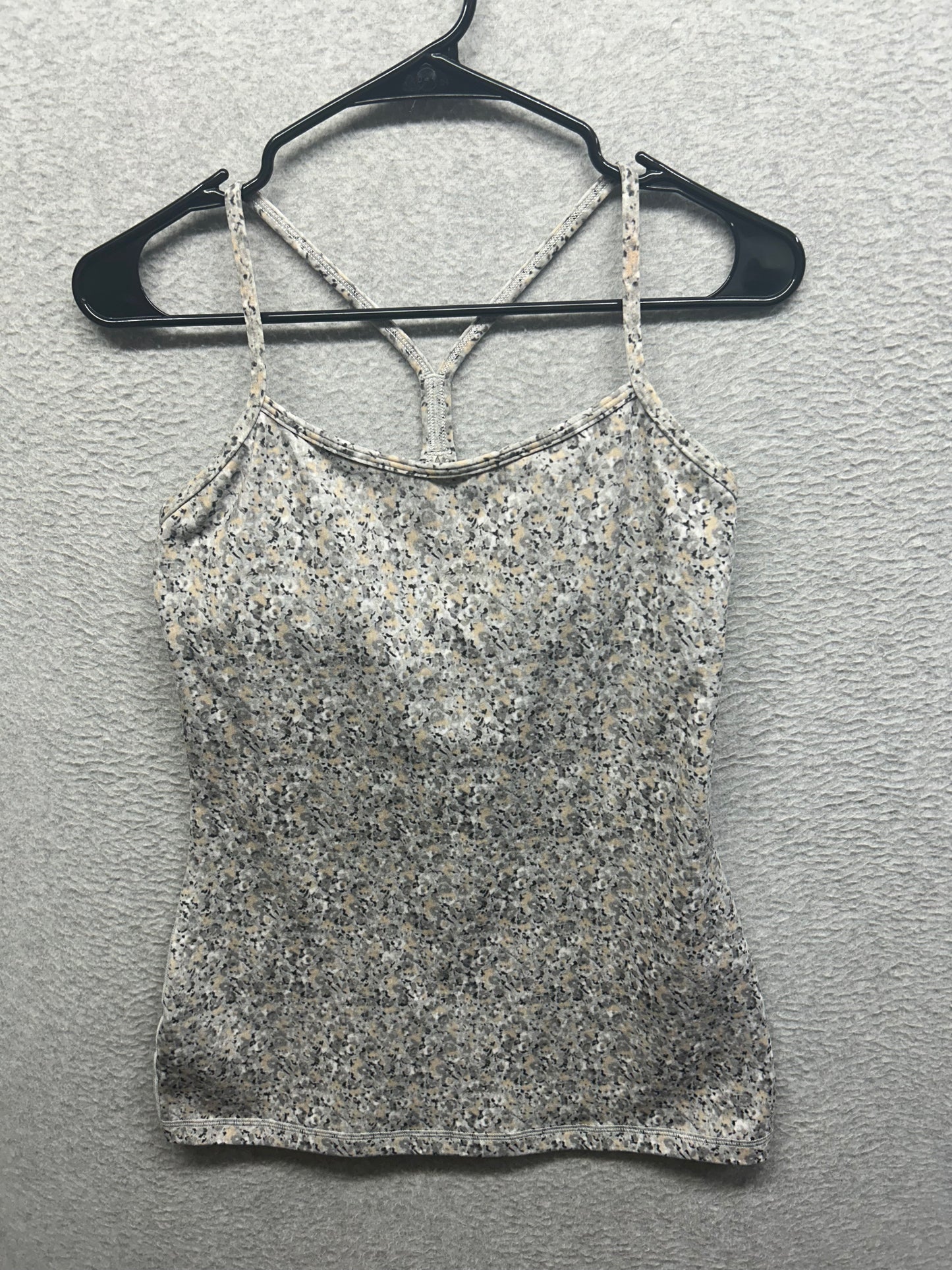 Lululemon Power Y Tank Petite Size 6 Fleur Silver Spoon