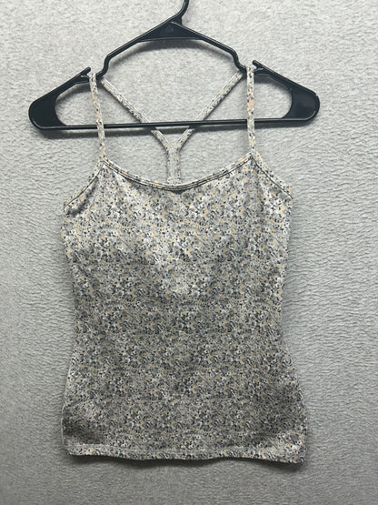 Lululemon Power Y Tank Petite Size 6 Fleur Silver Spoon