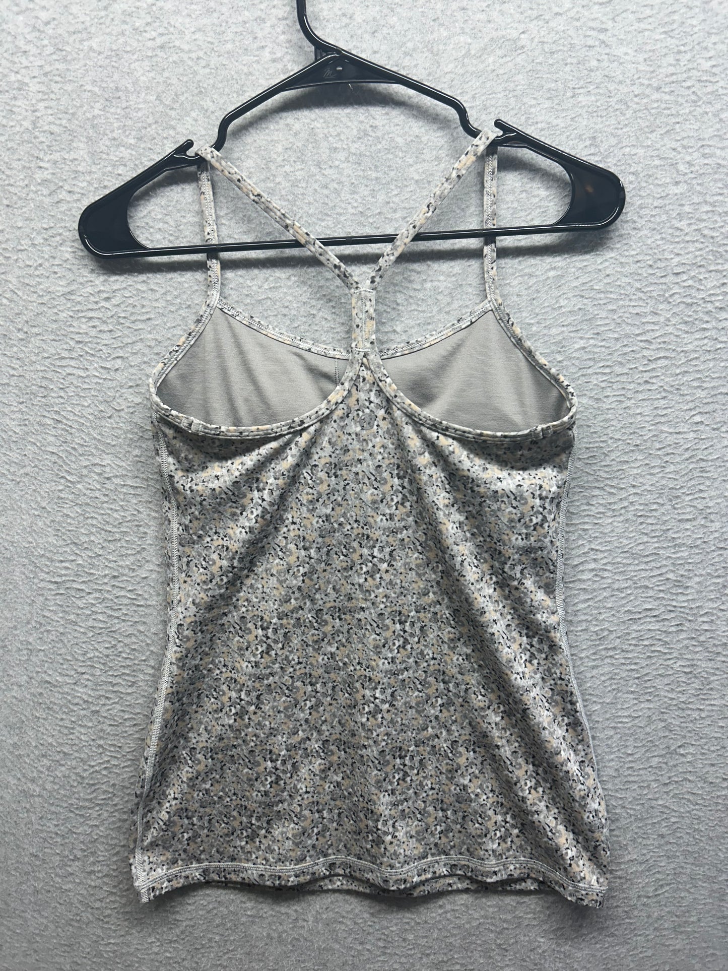 Lululemon Power Y Tank Petite Size 6 Fleur Silver Spoon