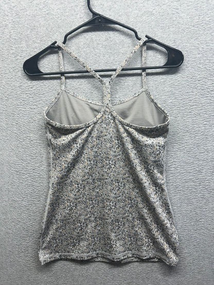 Lululemon Power Y Tank Petite Size 6 Fleur Silver Spoon