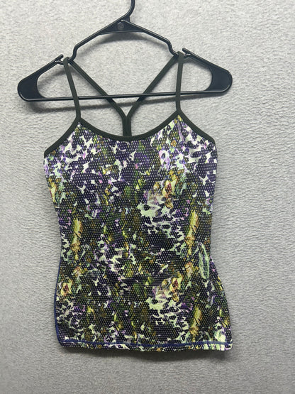 Lululemon Power Y Tank Size 6 Floral Sport White Multi