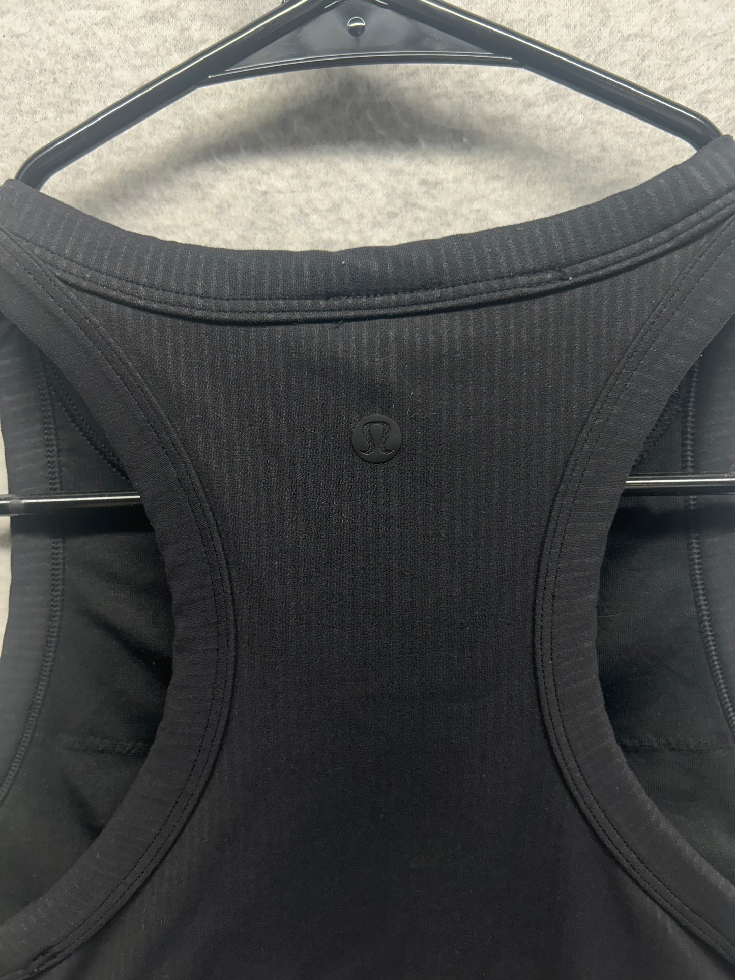 Lululemon Blissful Bend Tank Top Size 6 Distressed Stripe Emboss Black