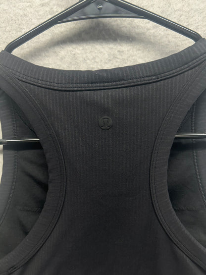 Lululemon Blissful Bend Tank Top Size 6 Distressed Stripe Emboss Black