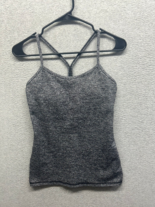 Lululemon Power Y Tank Size 6 Heathered Black