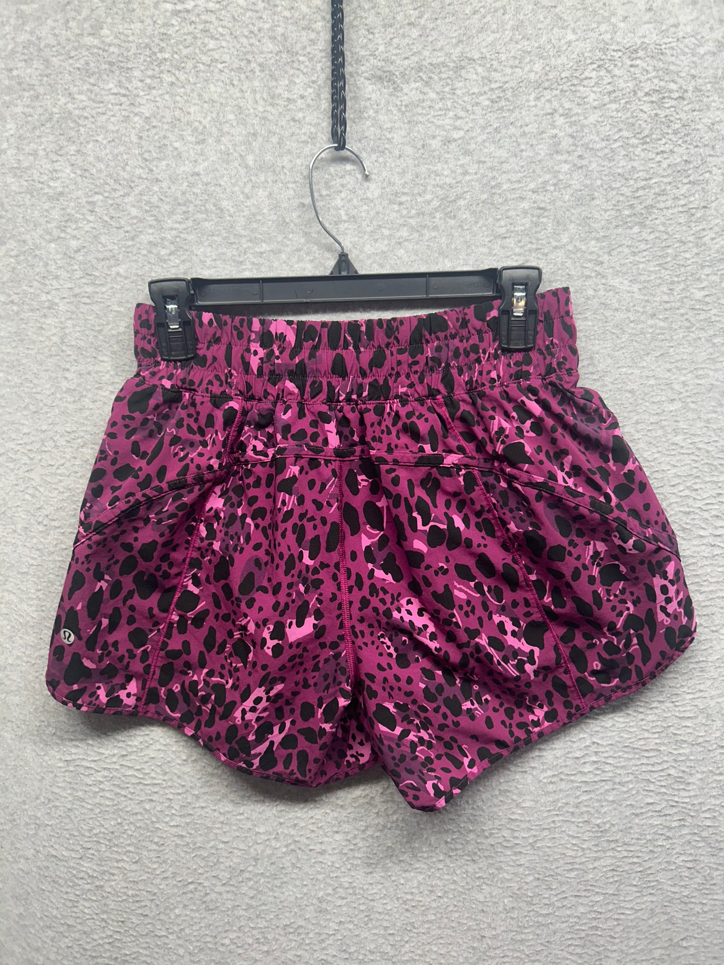Lululemon Track That Mid-Rise Lined Short 5" Size 8 Cheetah Camo Magenta Purple Multi