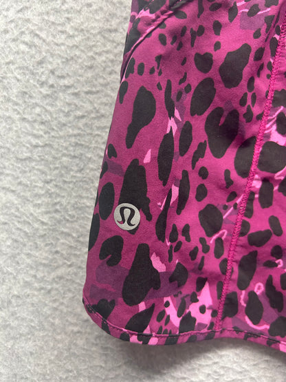 Lululemon Track That Mid-Rise Lined Short 5" Size 8 Cheetah Camo Magenta Purple Multi