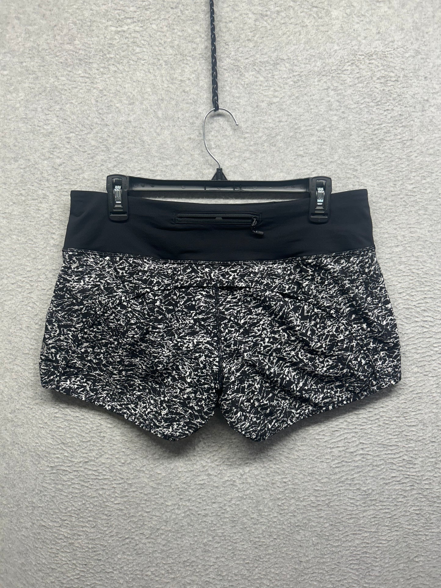 Lululemon Run Times Short 4" Size 8 Iced Wave White Black