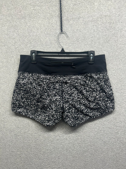 Lululemon Run Times Short 4" Size 8 Iced Wave White Black