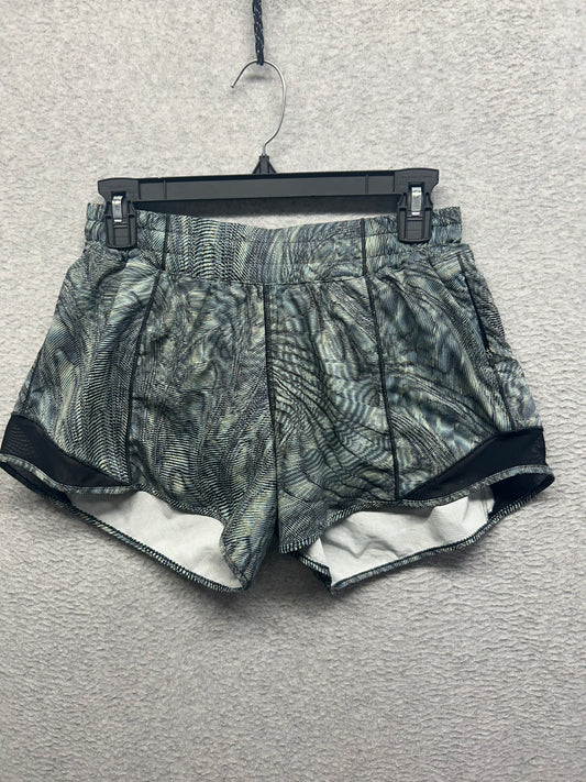 Lululemon Hotty Hot Low Rise Short 4" Size 8 Dimensional Icing Blue Multi