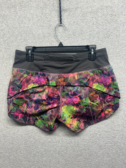 Lululemon Speed Up Mid-Rise Lined Short 4" Size 8 Vivid Floral Tone Multi