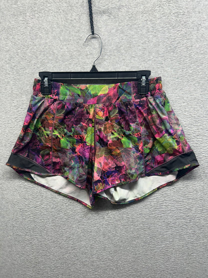 Lululemon Hotty Hot Low-Rise Lined Short 4" Size 10 Vivid Floral Tone Multi
