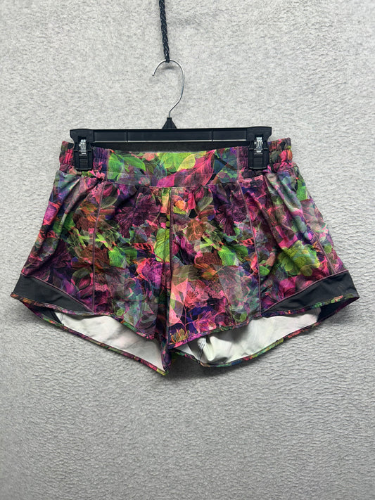 Lululemon Hotty Hot Low-Rise Lined Short 4" Size 10 Vivid Floral Tone Multi