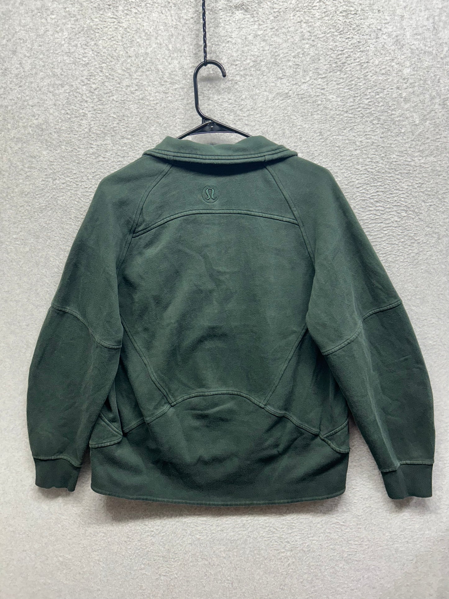 Lululemon Scuba Oversized Funnel-Neck Half Zip Long Size M/L (Square) Rainforest Green / Gold