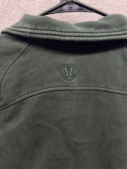 Lululemon Scuba Oversized Funnel-Neck Half Zip Long Size M/L (Square) Rainforest Green / Gold