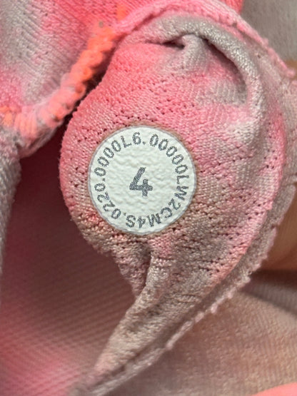 Lululemon Energy Bra High Neck Long Line Shibori Medium Support B-D Size 4 Dual Shibori White Grapefruit Florid Orange