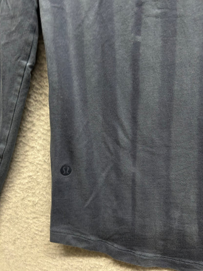 Lululemon 5 Year Basic Long Sleeve Size Medium Vertical Spray Dye Iron Blue Nautical Navy