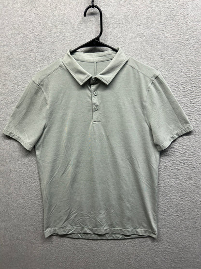 Lululemon Evolution Polo Size Medium Heathered Sea Salt