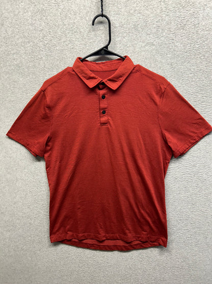 Lululemon Evolution Polo Short Sleeve Size Medium Cayenne
