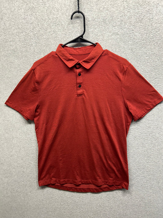 Lululemon Evolution Polo Short Sleeve Size Medium Cayenne