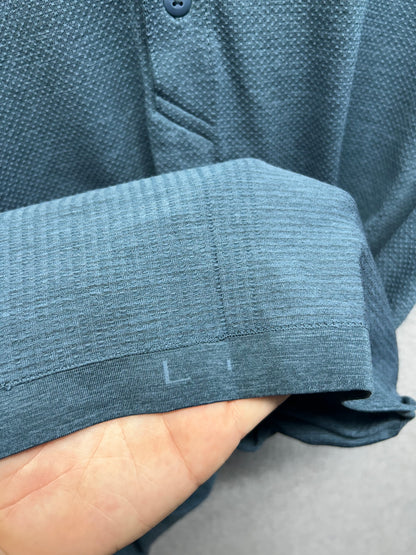 Lululemon Metal Vent Tech Polo Size Large Mineral Blue