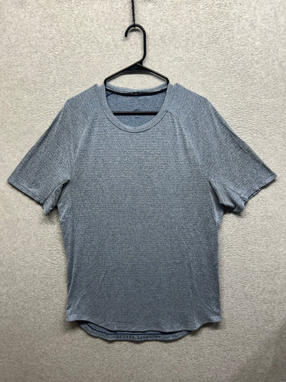 Lululemon Drysense Training Short Sleeve Shirt Size Large Heathered Soft Denim