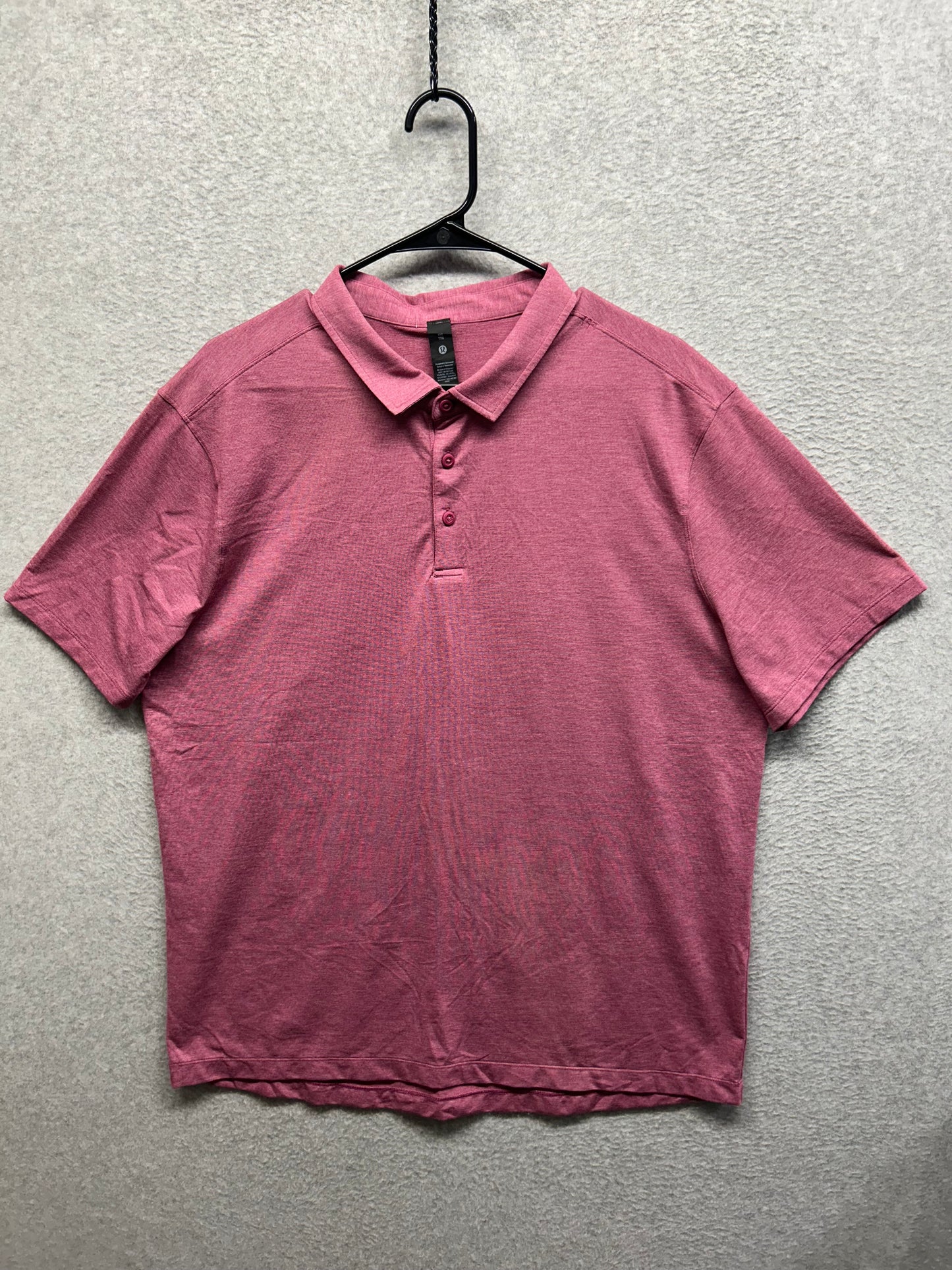 Lululemon Evolution Short Sleeve Polo Shirt Size 2XL Pink Blossom