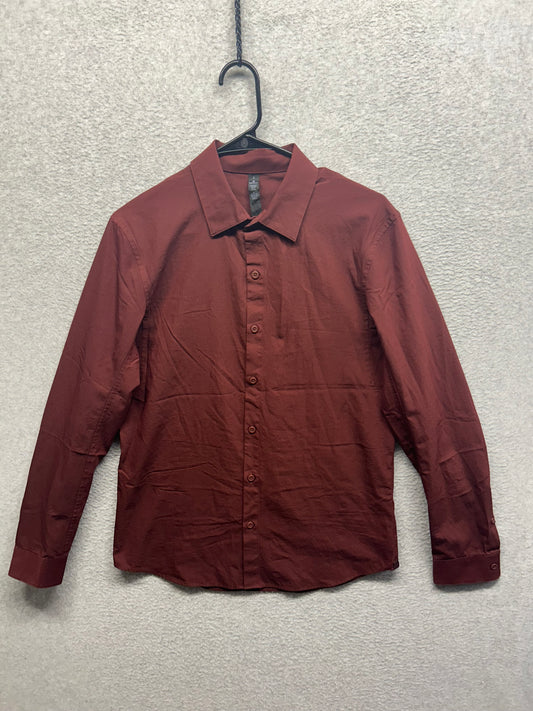 Lululemon Down to the Wire Slim Fit Long Sleeve Mens Size Small Mahogany