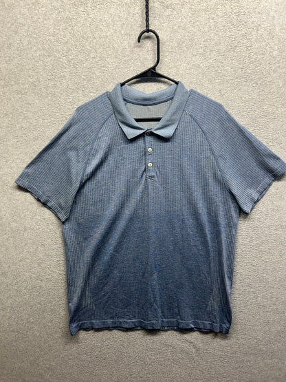 Lululemon Metal Vent Tech Short Sleeve Polo  Mens Size XL Blue