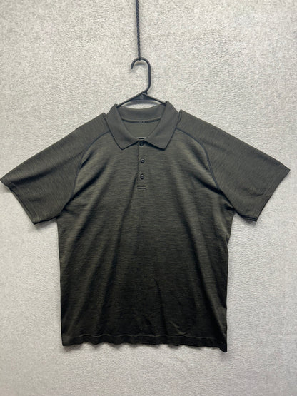 Lululemon Metal Vent Tech Short Sleeve Polo Mens Size XL Brown