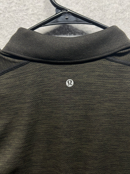 Lululemon Metal Vent Tech Short Sleeve Polo Mens Size XL Brown