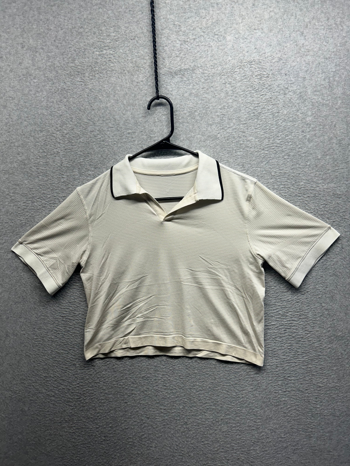 Lululemon Swiftly Tech Short-Sleeve Polo Shirt Colour Tip Size 6 Bone | Black
