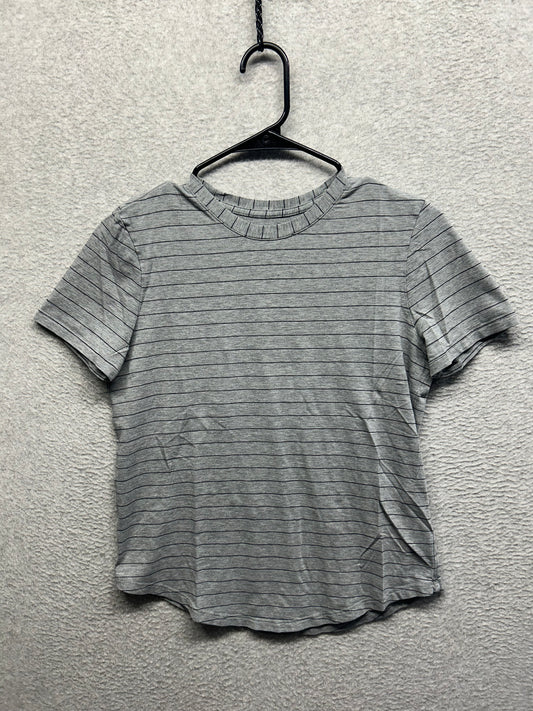 Lululemon Love Crew Short Sleeve Size 4 Gray Striped