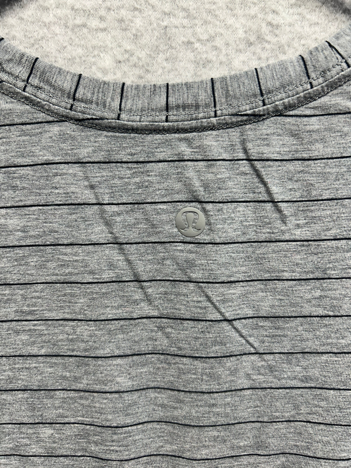 Lululemon Love Crew Short Sleeve Size 4 Gray Striped