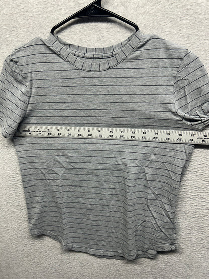 Lululemon Love Crew Short Sleeve Size 4 Gray Striped