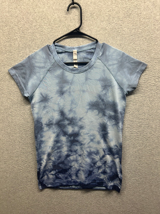 Lululemon Swiftly Tech Short Sleeve Shirt 2.0 Size 8 Shibori Stripe True Navy