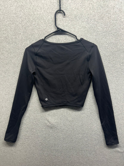 Lululemon Wunder Train Cropped Long Sleeve Size 8 Black